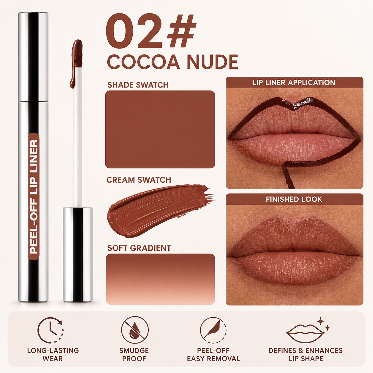 Peauvelle™ Peel-Off Lip Liner Stain