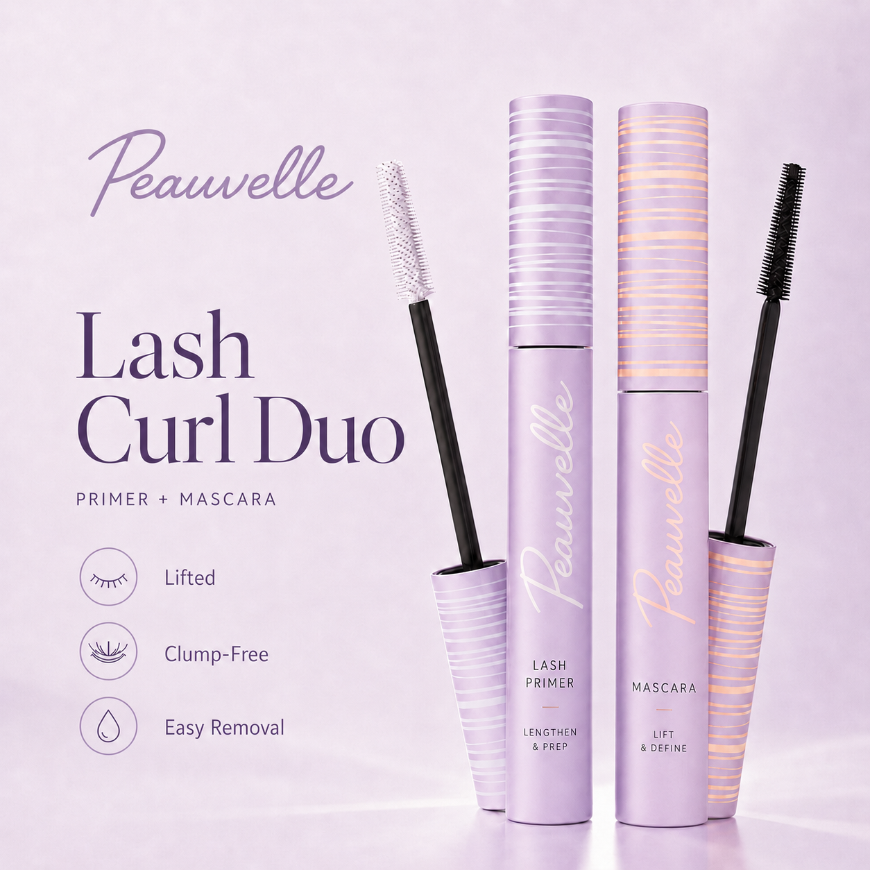 Peauvelle™ Smudge-Proof Tubing Mascara & Lash Primer Duo