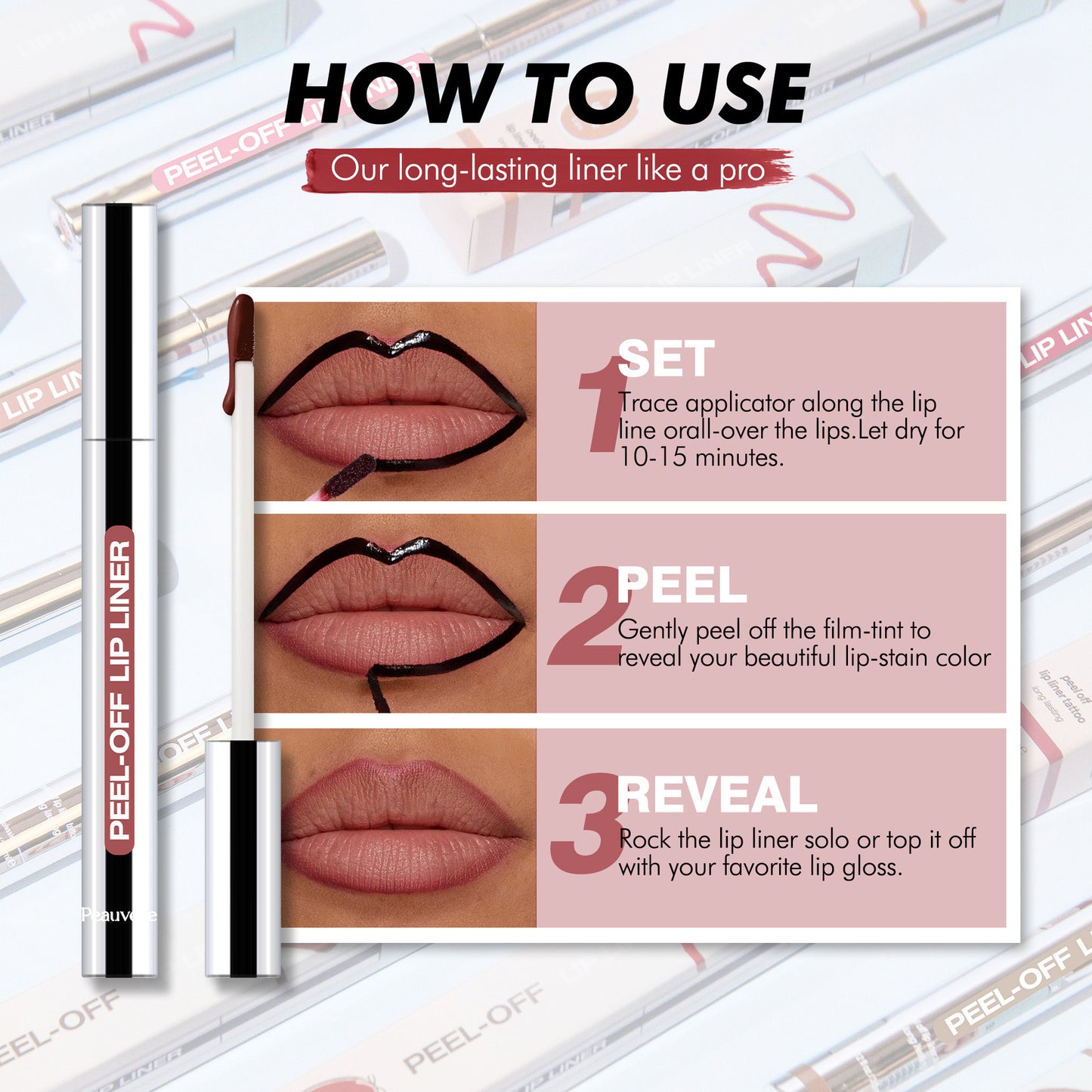 Peauvelle™ Peel-Off Lip Liner Stain