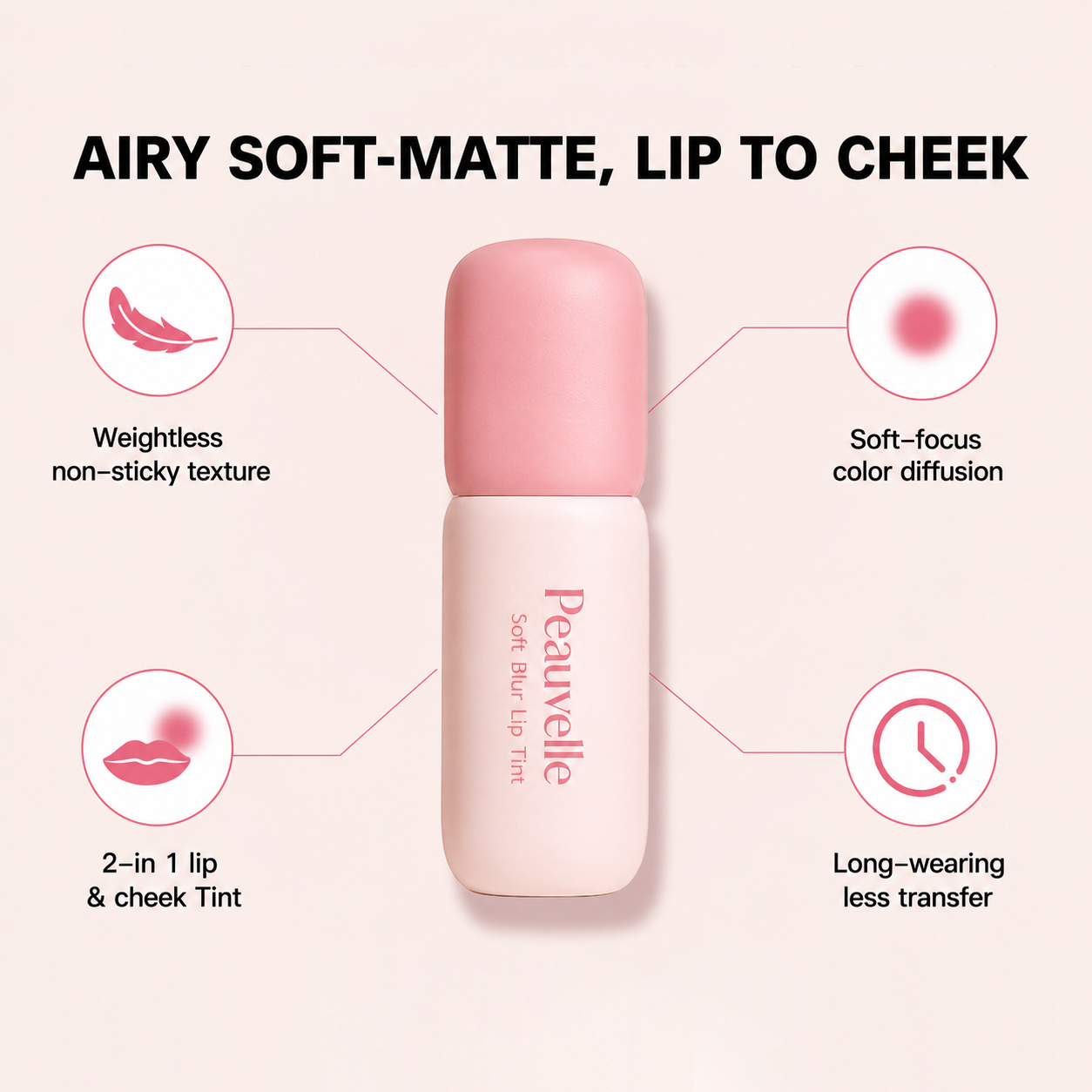 Peauvelle™ Nude Blur Tint| Soft Matte Lip Gloss