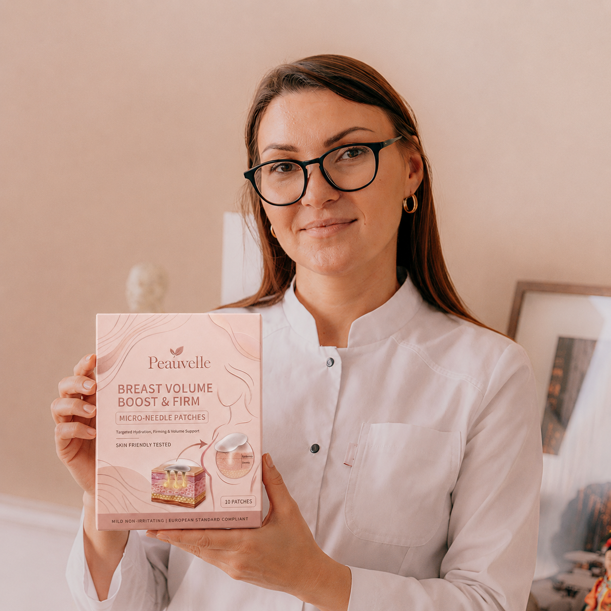 Last Day Buy 1 Get 1 Free ✨ Peauvelle Breast Firming and Volume Patch – with innovative nano-microneedle technology
